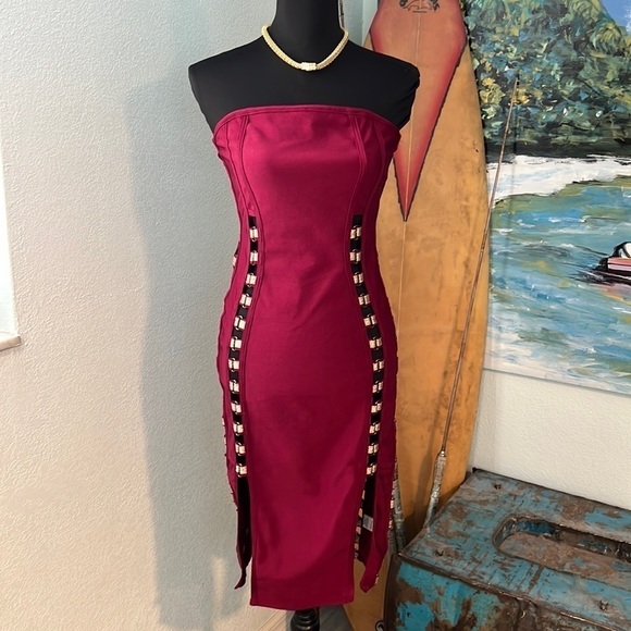 (HEAVY)Fashion Nova,Stunning & Unique, Stuck In My Head,Strapless Dress, Stretch - Picture 5 of 14